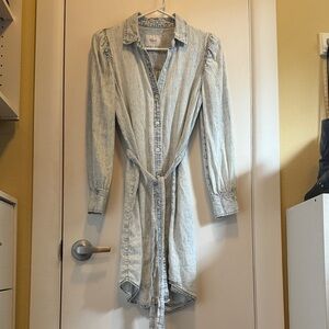 Rails Light Wash Long Sleeve Denim Dress
